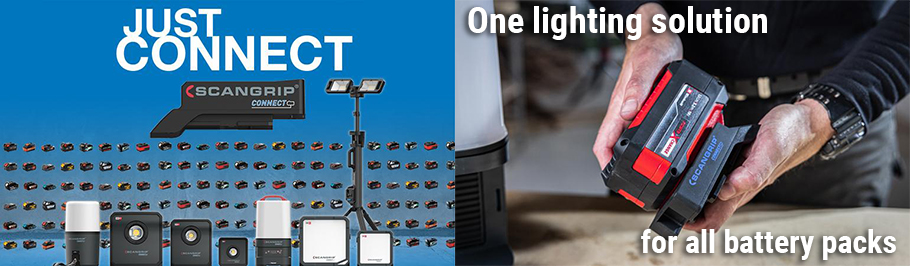 Scangrip Connect - One lighting solution for all battery packs